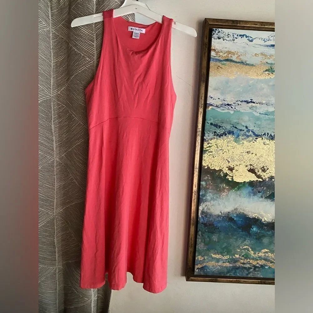 ATHLETA Mini Dress Womens Sz XS Coral Pink Sleeveless A-Line